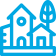 Logo Beli ikona kuće - plavi